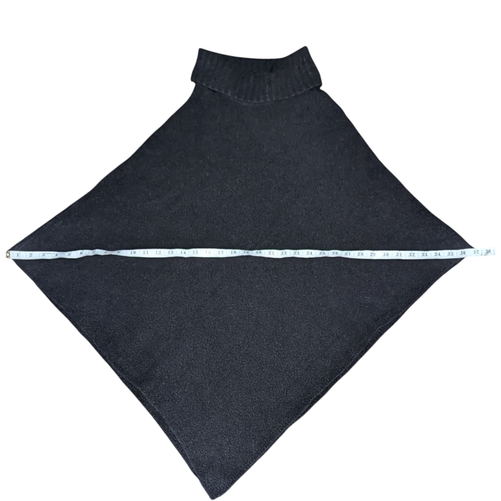 J.Jill Black Bouclé Knit Turtleneck Poncho Sweater One Size - Picture 9 of 10
